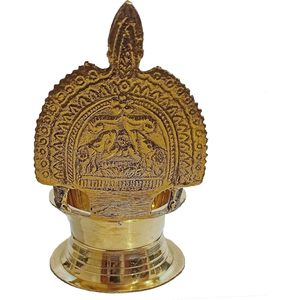 โคมไฟน้ำมันทองคำ dija อินเดียทำด้วยมือสำหรับ Diwali pooja Ashta-lakshmi kamatchi vilakku - Product Image 2