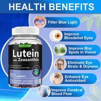 Gummies OEM naturels à l'extrait de luthéine, oméga 3 et DHA, myrtille, bêta-carotène, favorisant la luthéine et la zéaxanthine pour la santé oculaire