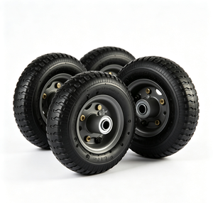 8 x Roues pneumatiques en caoutchouc de 2,50-4 pouces pour chariot de jardin, chariot à main, brouette - Product Image 2