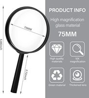 ODM/OEM Loupe de lecture 3X Loupe en acrylique avec poignée entièrement transparente Loupe en plastique pour jouet pour enfants