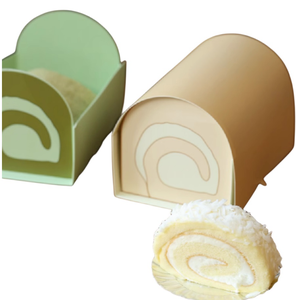 eco-friendly biodegradable paper disposable take out swiss roll cake packaging box