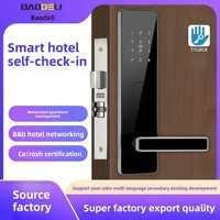 Serrure de porte d'hôtel en bois, en alliage d'aluminium, avec carte à puce, mot de passe, serrure intelligente, contrôle d'accès par carte magnétique, pour chambres d'hôtes et appartements