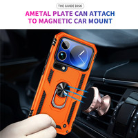 Étui de téléphone portable rigide de luxe 2 en 1 à double couche anti-chute et antichoc avec support de bague en métal pour Xiaomi 17 Pro Max 17 Ultra