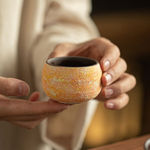 Taza de Té de Cerámica de Colores de la Mina de Arcilla Laoyan, Taza Individual Pequeña de Cerámica Rústica Retro para Té Kung Fu, Elegante y Sofisticada - Product Image 3