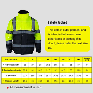 Chaqueta de Seguridad Reflectante de <span class=keywords><strong>Alta</strong></span> <span class=keywords><strong>Visibilidad</strong></span> para Trabajadores de la Construcción Vial, ANSI Clase 3, Resistente, 300D Oxford, Impermeable, para Invierno - Product Image 5