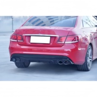 Diffuser Bumper Belakang Gaya ABS E63 E53 AMG untuk Mercedes Benz E Class W207 2014-2016 dengan Empat Lubang Knalpot, Pemasangan Langsung