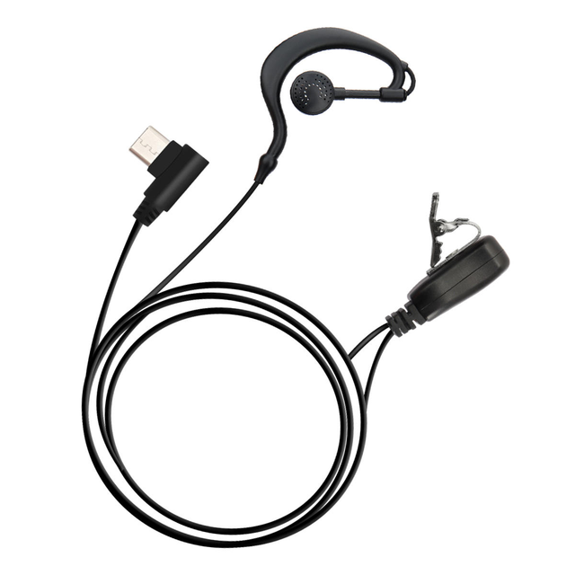 BinQi POC Radio Earpiece PTT Type-C Wired Earphones Headphones for Walkie Talkie Intercom Two Way Radio Communication