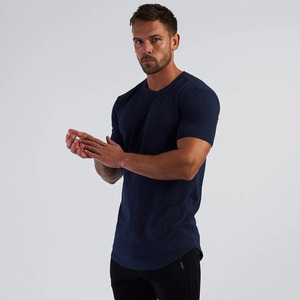 Camiseta muscular de manga corta para entrenamiento, camisa básica sólida de secado rápido, diseño superguay con servicio de impresión personalizado, diseño OEM, Verano - Product Image 3