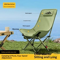 Chaise pliante Jesman de style glamping pour l'extérieur, portable, pour le camping, la pêche, le croquis, dossier haut, extra-résistante, capacité de charge élevée