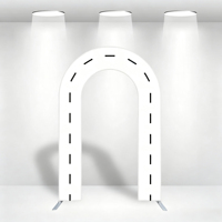 Arche de bienvenue en métal, support de toile de fond, cadre robuste de 32 mm avec housse en tissu imprimé sur mesure, pour événements de mariage et présentoirs photo