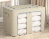 Sacs de rangement empilables de haute qualité pour vêtements, avec 2 fenêtres, organisateur de placard domestique, boîte de rangement pliable à cadre en acier