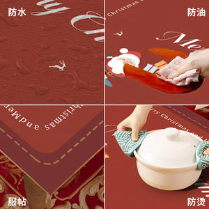 <b>Christmas</b> Leather Table <b>Mat</b> 30x60 Cm Waterproof PVC Rectangle Placemat Festival Pattern Home Decor For Holiday Dinner - Product Image 3