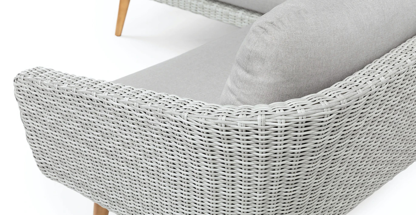 rattan sofa set L shape villa furniture  large size wicker sectional set sofa