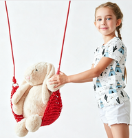 Fauteuil suspendu en maille plastique Ropecube Crochet Leaf - Hauteur réglable - Pour enfants - Crèche et maison - Utilisation intérieure/extérieure - Jardin