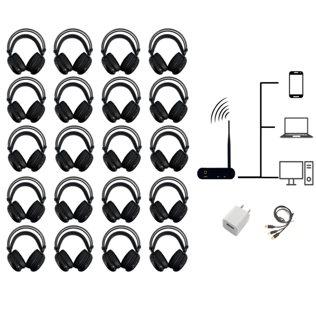 Silent Disco Headphones Long Battery Noise Reduction Wireless 5.3 Headphones (HIFI)