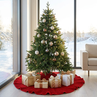 Jupes de sapin de Noël rouges de 36 et 48 pouces pour la décoration de la maison – Grande jupe de sapin de Noël épaisse et de qualité supérieure
