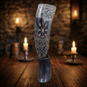 M.I.G. Soporte para Cuerno Vikingo EXPORTS - Ecológico, Desechable, de Cuerno de Búfalo, Estilo Americano, Gran Capacidad para Fiestas en Casa - Product Image 1
