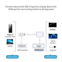 Adaptateur USB 3.0 QQX en alliage d'aluminium, convertisseur vidéo HD 1080P pour ordinateur portable, ordinateur de bureau, PC vers TV, moniteur, projecteur