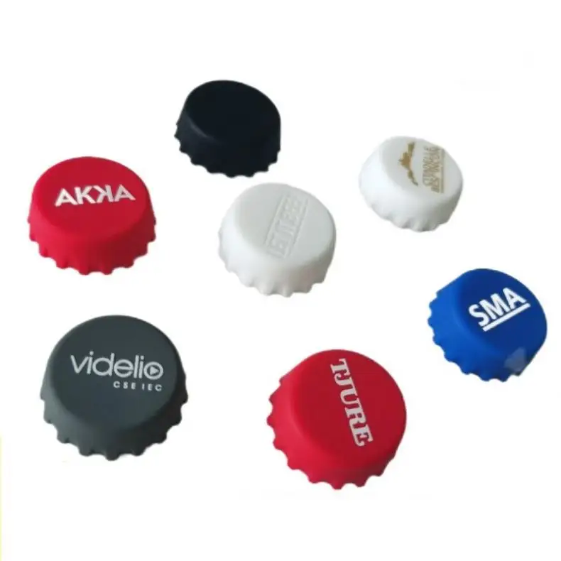 Atacado Reutilizável Impresso Logotipo Silicone Vinho Cerveja Água Garrafa Caps silicone cerveja tampa tampa top barato