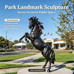 Scultura di Cavallo in Bronzo a Grandezza Naturale, Statua Equestre Personalizzata per Ippodromo, Ranch, Giardino, Esterni, Produttore all'Ingrosso - Product Image 6