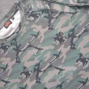Custom Waffle Knit Langarmshirt Volledig Bedrukt Grafisch Katoen Oversized Camouflage Thermisch Langarm T-shirts Ronde Hals Heren - Product Image 2