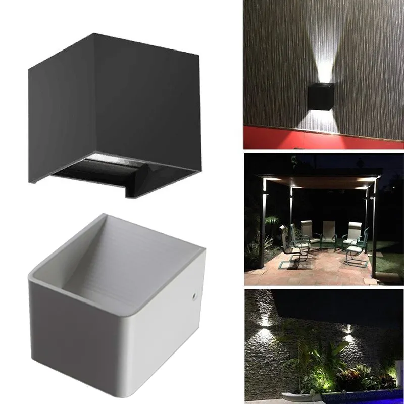 LED 현대 벽 조명기구 아래로 큐브 Sconce 램프 침실 외에 조명 3W 5W 7W 쿨 따뜻한 화이트 홈 침실 장식