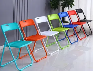 Новый складной пластиковый стул, портативный обеденный стул