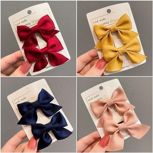 Popular children's red <b>bow</b> hair <b>clip</b>, 2024 new style, cute and delicate, women's summer hair accessory with polyester side - Product Image 2