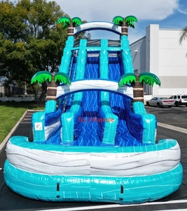 Trượt nước thương mại bơm hơi cho hồ bơi Chủ Đề Khủng Long khổng lồ với các tính năng nhà nảy bóng thung lũng - Product Image 2