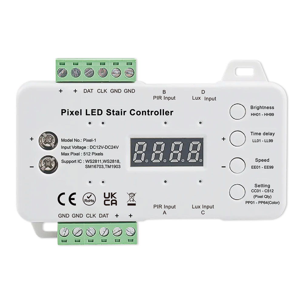 Newest DC12V 24V ABS512 Pixel PIR Automatic LED Stair Sensor for WS2811 WS2818 SM16703 Pixel Lamp