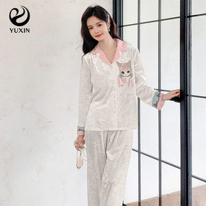 <span class=keywords><strong>Pigiama</strong></span> autunnale da donna <span class=keywords><strong>con</strong></span> <span class=keywords><strong>stampa</strong></span> digitale abito lungo <span class=keywords><strong>con</strong></span> Design ampio per la casa - Product Image 5
