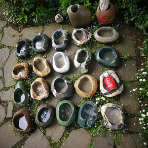 ديكور منزلي عصري من الحجر الطبيعي المصنوع يدويًا، أصص زرع حجر بالي لغرف الطعام والمعيشة والنوم، والفناء، والاستخدام اليومي والمتنقل - Product Image 2