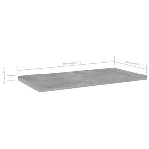 W2B VidaXL Set ripiano galleggiante a un solo livello 8 15.7 in cemento grigio legno ingegnerizzato X 7.9X0.6 per gioielli per la casa uso cucina bagno - Product Image 4