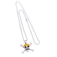 30 colores Anime Monkey D. Luffy Roronoa Zoro sombrero de paja tripulación Metal símbolo colgante collar para Cosplay