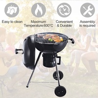 Gril de barbecue portable pour la conservation de la chaleur Gril à charbon de bois à double système de ventilation pour bateau de camping d'arrière-cour