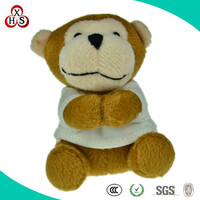 Peluche de Mono Abrazable con Corazón Bordado, Relleno de PP, Súper Suave, Personalizado al por Mayor