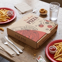 Boîte à pizza carrée en carton ondulé de qualité alimentaire, personnalisable avec logo pour restaurant, vente en gros, fournisseur chinois