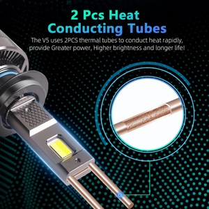 SANVI V5 190W LED Headlights 30000LM 6000K-3000K Led Bulbs with Intelligent Cooling System Universal Fit - Product Image 5
