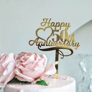 ท็อปเปอร์เค้กอะคริลิค รูปน้ำผึ้งและความหวาน สำหรับตกแต่งงานฉลองวันเกิดครบรอบ 30 40 50 ปี - Product Image 2