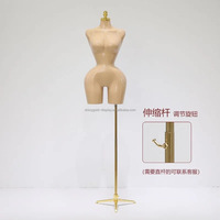 Mannequin Femme Grande Taille Courbes Généreuses, Fesses et Poitrine Volumineuses, en Plastique ABS Doré Peint, Torse BBL Taille L, pour Vente en Gros