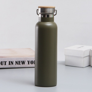 Double Wall Stainless Steel Vacuum Insulated Water <b>Bottle</b> Wide Mouth Sports <b>Flask</b> with Portable Handle Metal Cap for Gym - Product Image 1