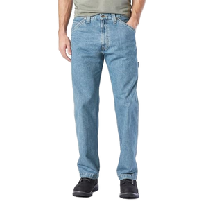 Vintage Heavy Denim Men's Jeans 100% Cotton Solid Woven Eco-Friendly Spring Summer Straight Leg Mid Waist Casual Stonewashed - Product Image 1