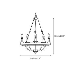Rosalind Wheeler <span class=keywords><strong>Lustre</strong></span>, anneau de ferme rustique avec bois vieilli, bras de <span class=keywords><strong>bougie</strong></span> en fer forgé, plafonnier pour manger - Product Image 3