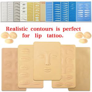 Planche d'entraînement au maquillage des sourcils en silicone réutilisable, masque de pratique cosmétique 5D, yeux d'entraînement pour les cils pour l'entraînement en académie - Product Image 6