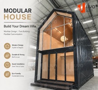 Maison modulaire préfabriquée de luxe en acier sur mesure avec structure à deux étages, cabane préfabriquée en forme de A, petite maison pour villa
