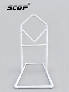 Poteau de rugby portable en PVC blanc, léger et résistant aux intempéries, avec filet d'entraînement et de pratique pour <span class=keywords><strong>la</strong></span> maison, l'école et les clubs - Product Image 1