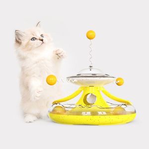 Commercio all'ingrosso Pet interattivo <span class=keywords><strong>Fancy</strong></span> Teaser cibo Feeder giradischi traccia ruotare Trackball giocattolo con palla a molla per i gatti - Product Image 4