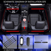 Xenplus 4 Uds Led coche pie estrella luz estrellada Multicolor ambiente estrella Dj Rgb colorido música sonido lámpara Interior luz decorativa