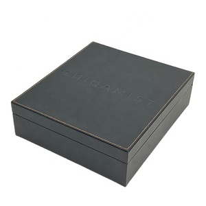 Luxury High Quality <strong>Black</strong> Feel Good Tea Portable Custom Organizer Flap Small Leather <strong>Box</strong> - Product Image 1