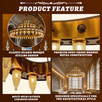 Lustre LED sur mesure de grande taille pour mosquée, complexe hôtelier, salle de prière, hall d'hôtel - Fabrication islamique
